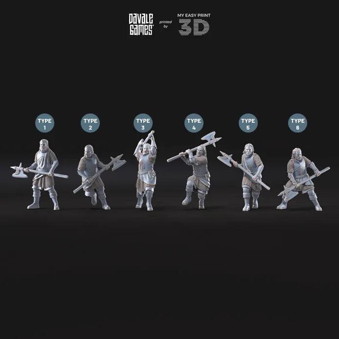 Mountaineers with Axe - White Swan - Davale Games - 3D Printed with high quality resin for LOTR/D&D games