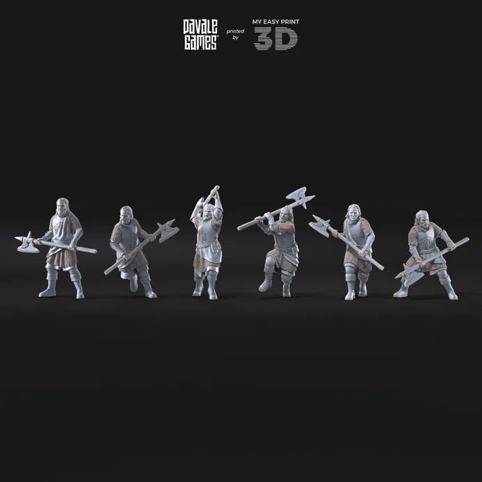 Mountaineers with Axe - White Swan - Davale Games - 3D Printed with high quality resin for LOTR/D&D games