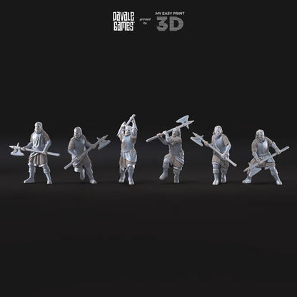 Mountaineers with Axe - White Swan - Davale Games - 3D Printed with high quality resin for LOTR/D&D games