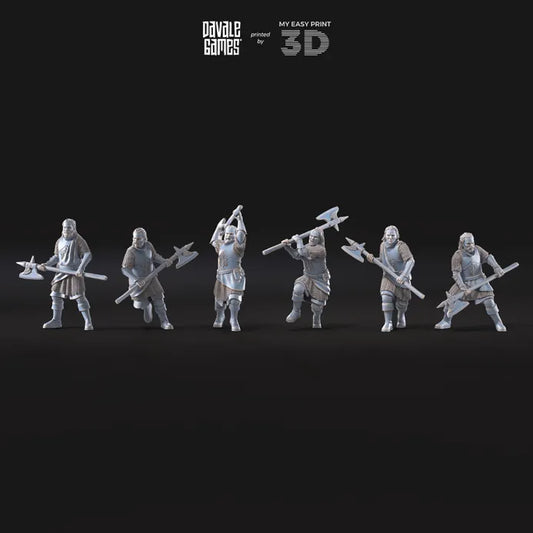 Mountaineers with Axe - White Swan - Davale Games - 3D Printed with high quality resin for LOTR/D&D games