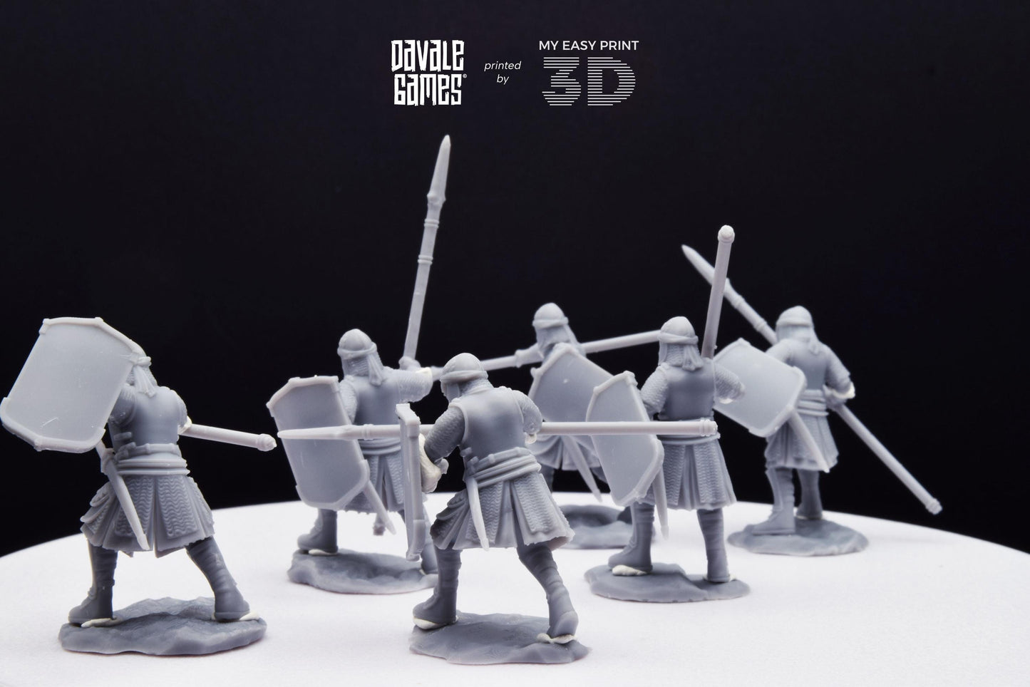 North Warriors with Spear and Shield - Davale Games - 3D Printed with high quality resin for LOTR/D&D games