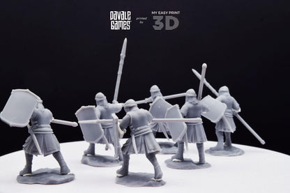 North Warriors with Spear and Shield - Davale Games - 3D Printed with high quality resin for LOTR/D&D games