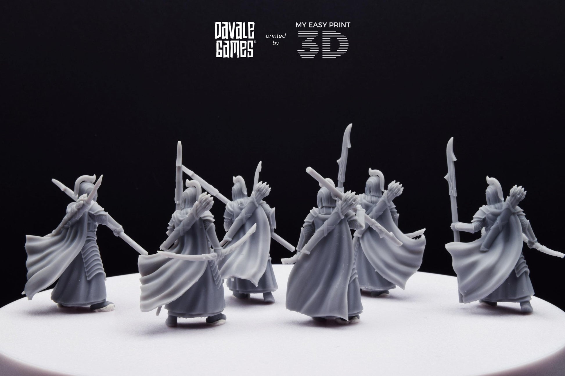 Bloody Elves Warriors with Bow and Spear - Davale Games - 3D Printed with high quality resin for LOTR/D&D games