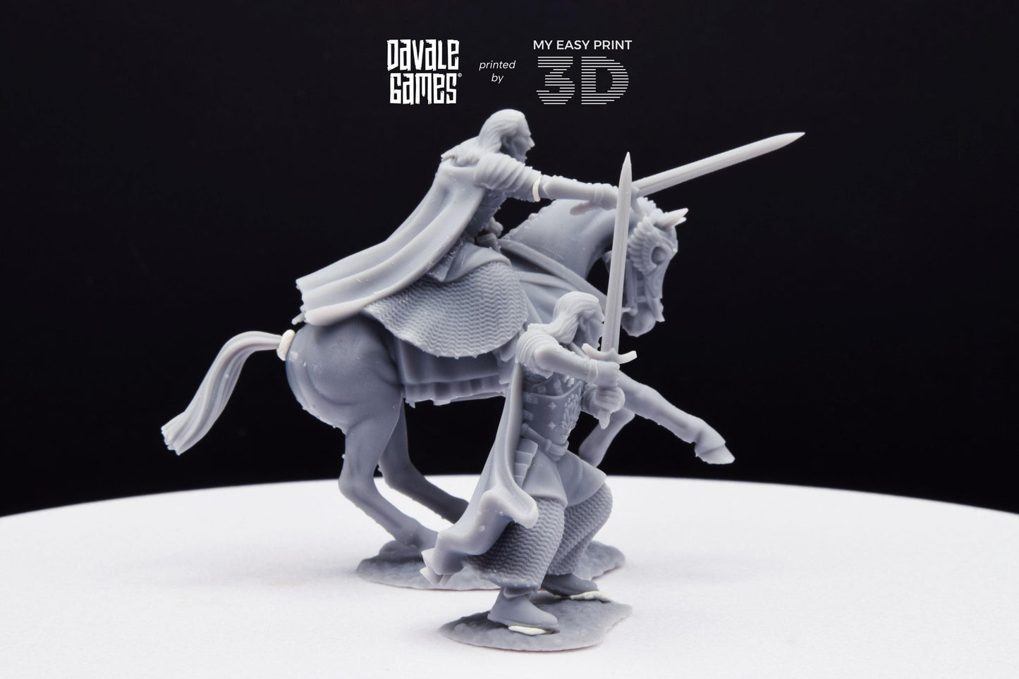 Grey Castle - Harold, The keeper of the keys - Foot and Mounted - Davale Games - 3D Printed with high quality resin for LOTR/D&D games