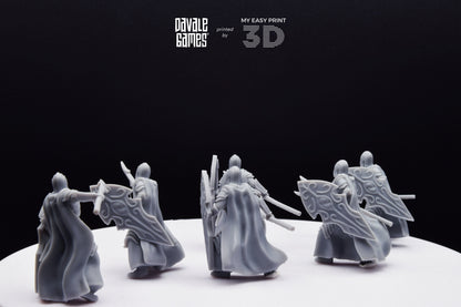Bloody Elf with Spear and Shield - Davale Games - 3D Printed with high quality resin for LOTR/D&D games