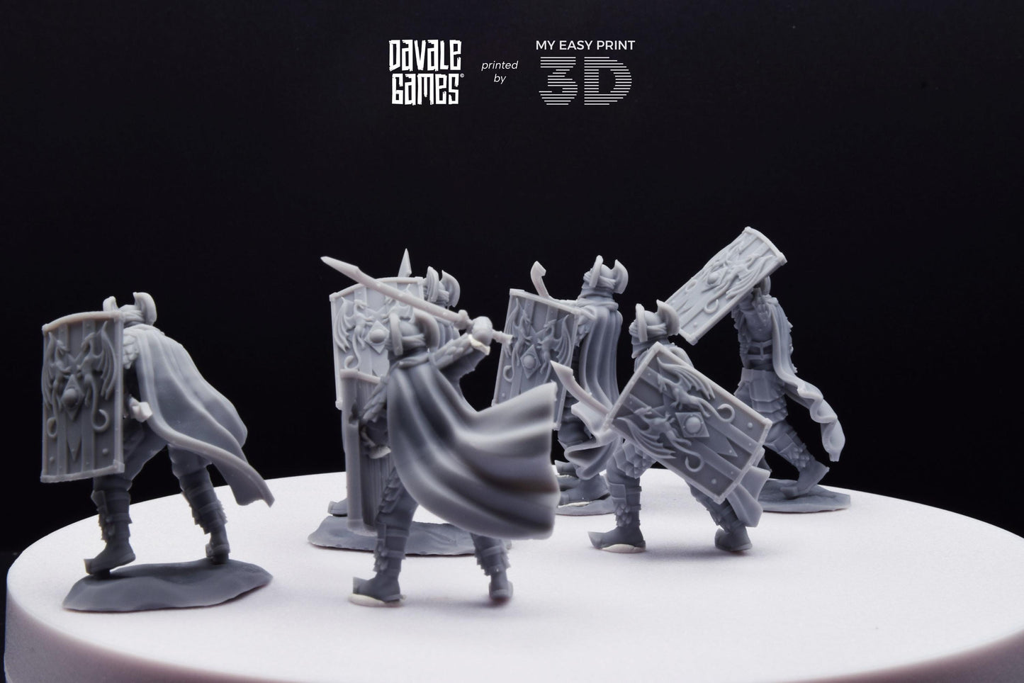 Dragon Army Elite with Sword and Shield - Davale Games - 3D Printed with high quality resin for LOTR/D&D games