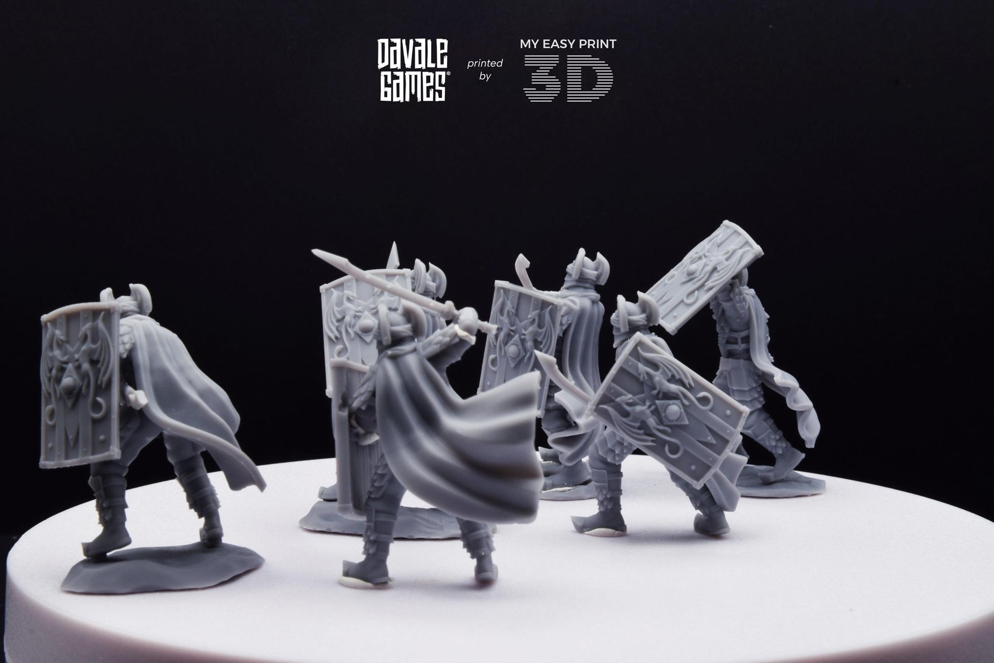 Dragon Army Elite with Sword and Shield - Davale Games - 3D Printed with high quality resin for LOTR/D&D games