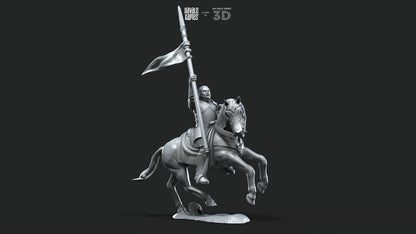 Grey Castle Captain - Foot and Mounted - Davale Games - 3D Printed with high quality resin for LOTR/D&D games