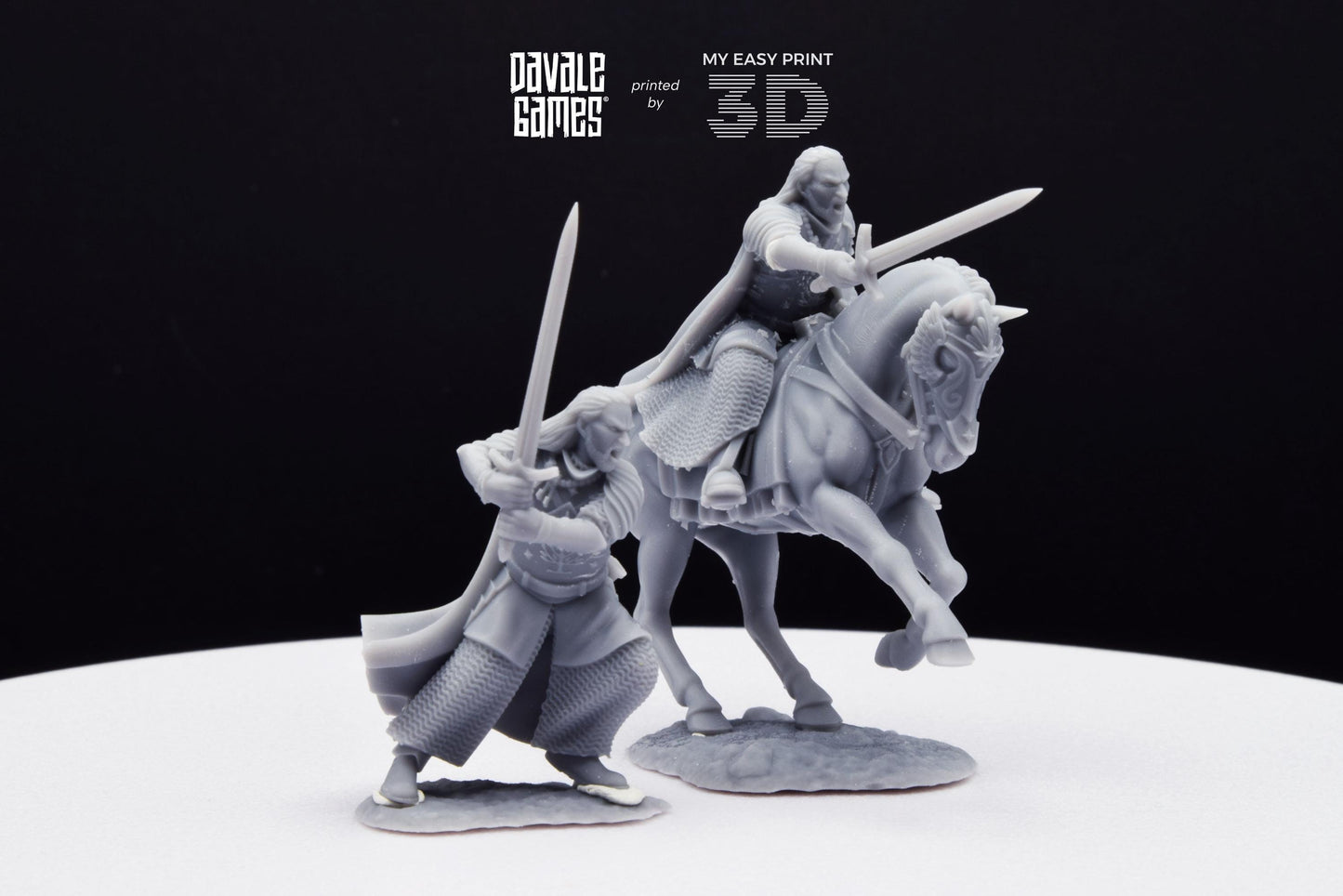 Grey Castle - Harold, The keeper of the keys - Foot and Mounted - Davale Games - 3D Printed with high quality resin for LOTR/D&D games