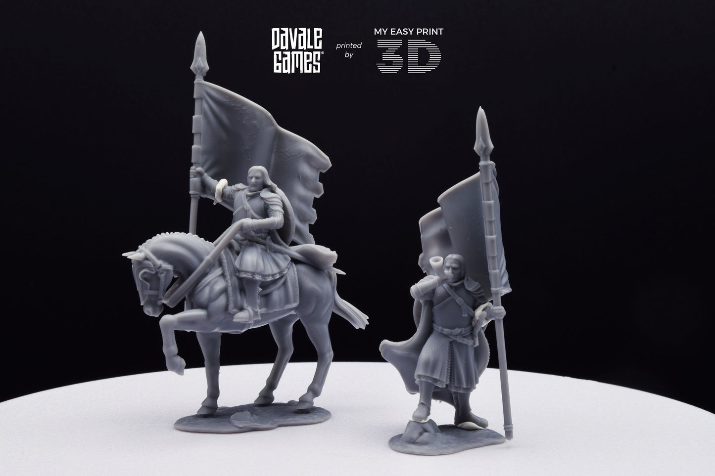Captain of the Grey Castle 2 - Foot and Mounted - Davale Games - 3D Printed with high quality resin for LOTR/D&D games