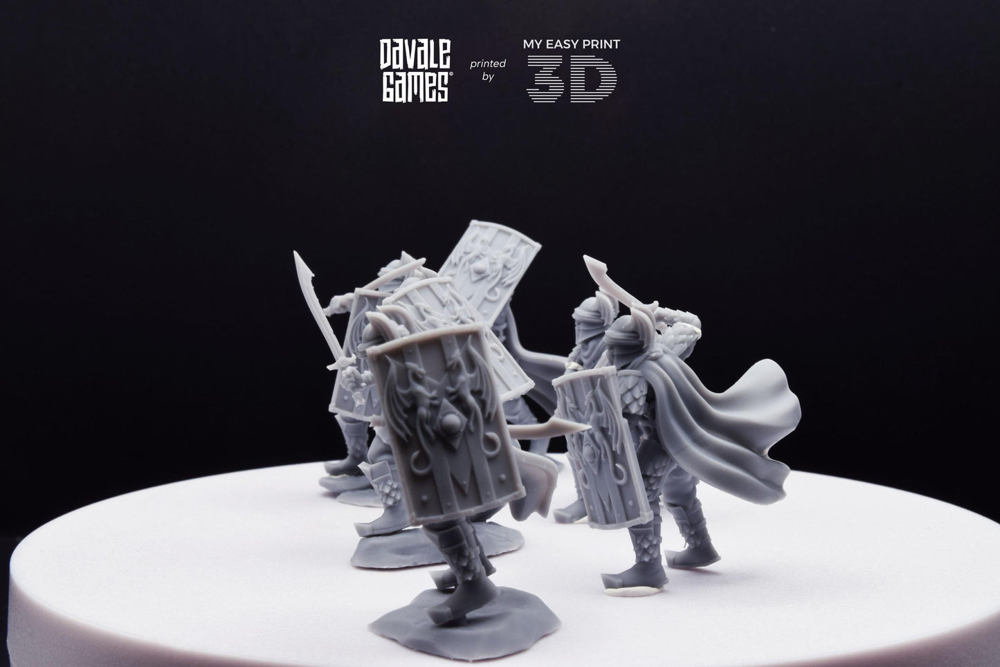 Dragon Army Elite with Sword and Shield - Davale Games - 3D Printed with high quality resin for LOTR/D&D games
