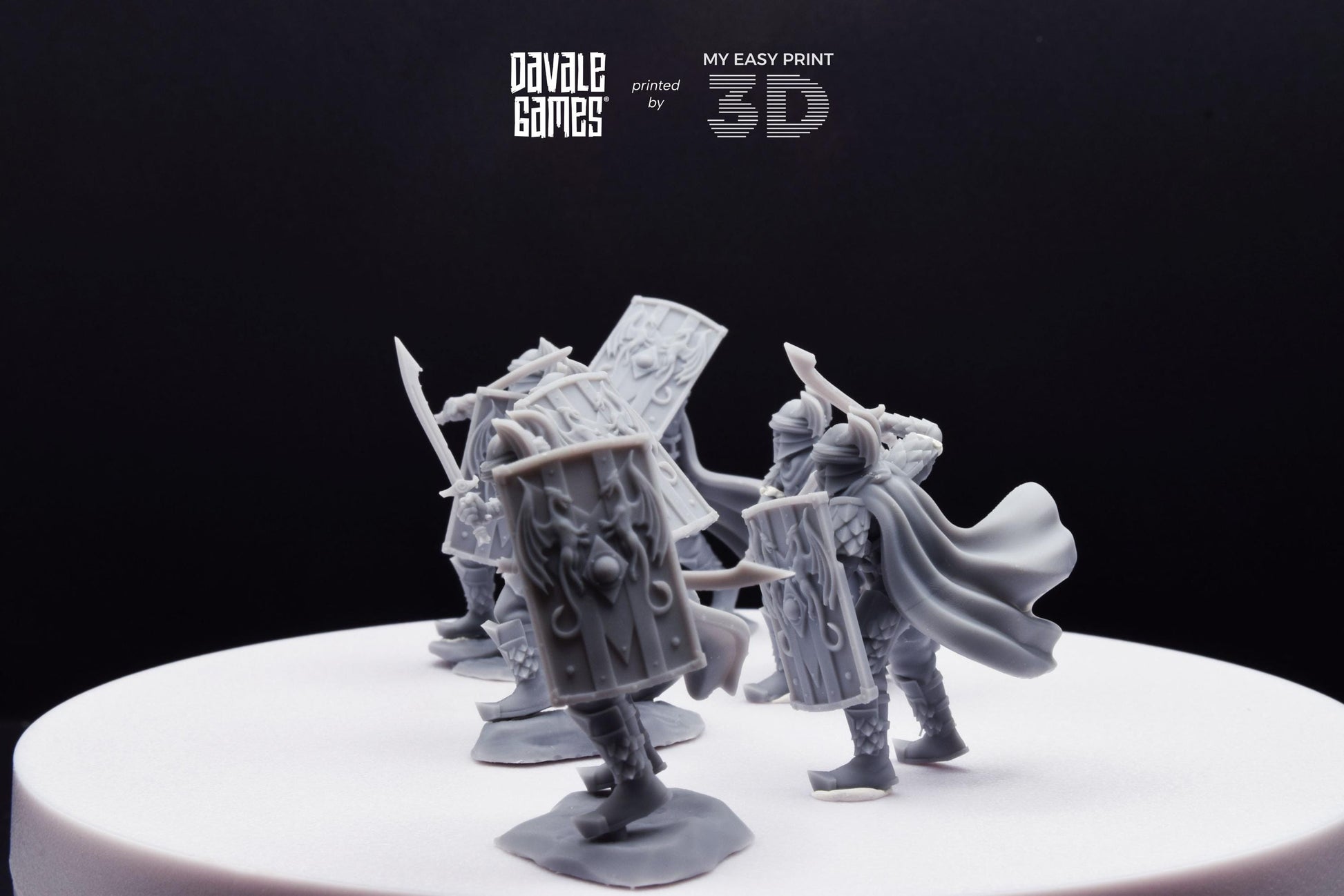 Dragon Army Elite with Sword and Shield - Davale Games - 3D Printed with high quality resin for LOTR/D&D games