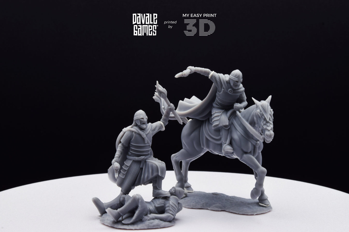 West Humans Captain - Foot and Mounted - Davale Games - 3D Printed with high quality resin for LOTR/D&D games