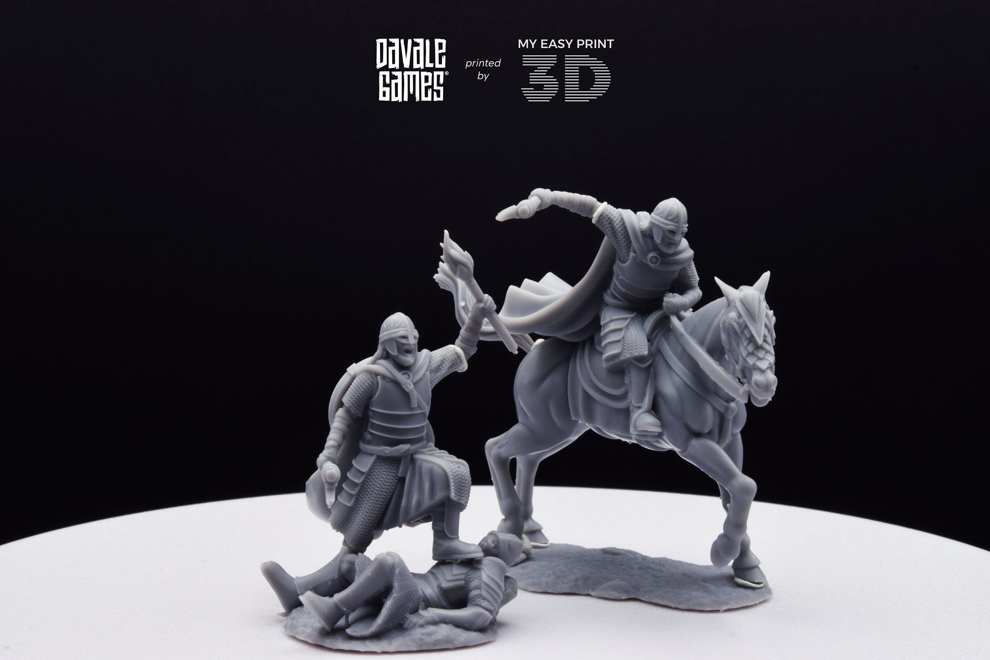 West Humans Captain - Foot and Mounted - Davale Games - 3D Printed with high quality resin for LOTR/D&D games