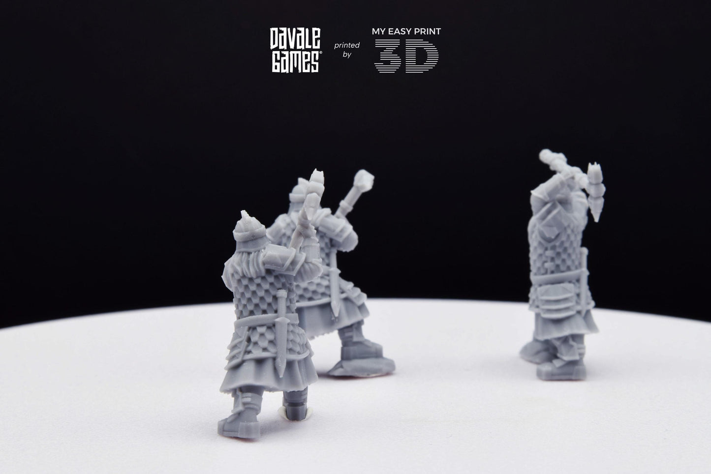 Silver Goat Dwarf with Hammer - Davale Games - 3D Printed with high quality resin for LOTR/D&D games