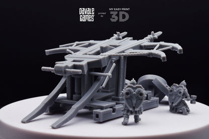 Silver Goat Dwarves Ballista With Dotation - Davale Games - 3D Printed with high quality resin for LOTR/D&D games