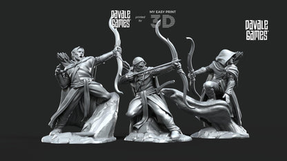 Galanthir Elves Forest Guardians with Bow - Davale Games - 3D Printed with high quality resin for LOTR/D&D games