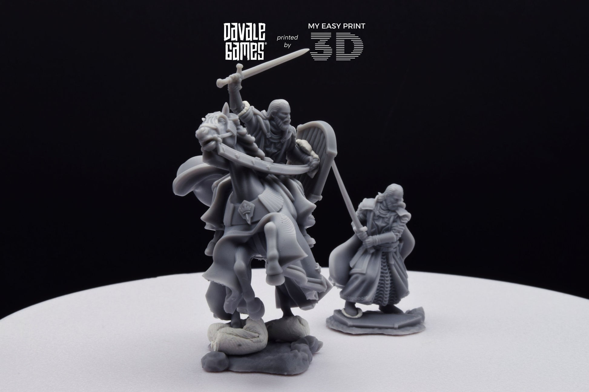 High Human King Reboot - Foot and Mounted - Davale Games - 3D Printed with high quality resin for LOTR/D&D games