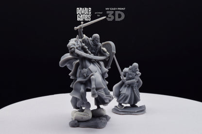 High Human King Reboot - Foot and Mounted - Davale Games - 3D Printed with high quality resin for LOTR/D&D games
