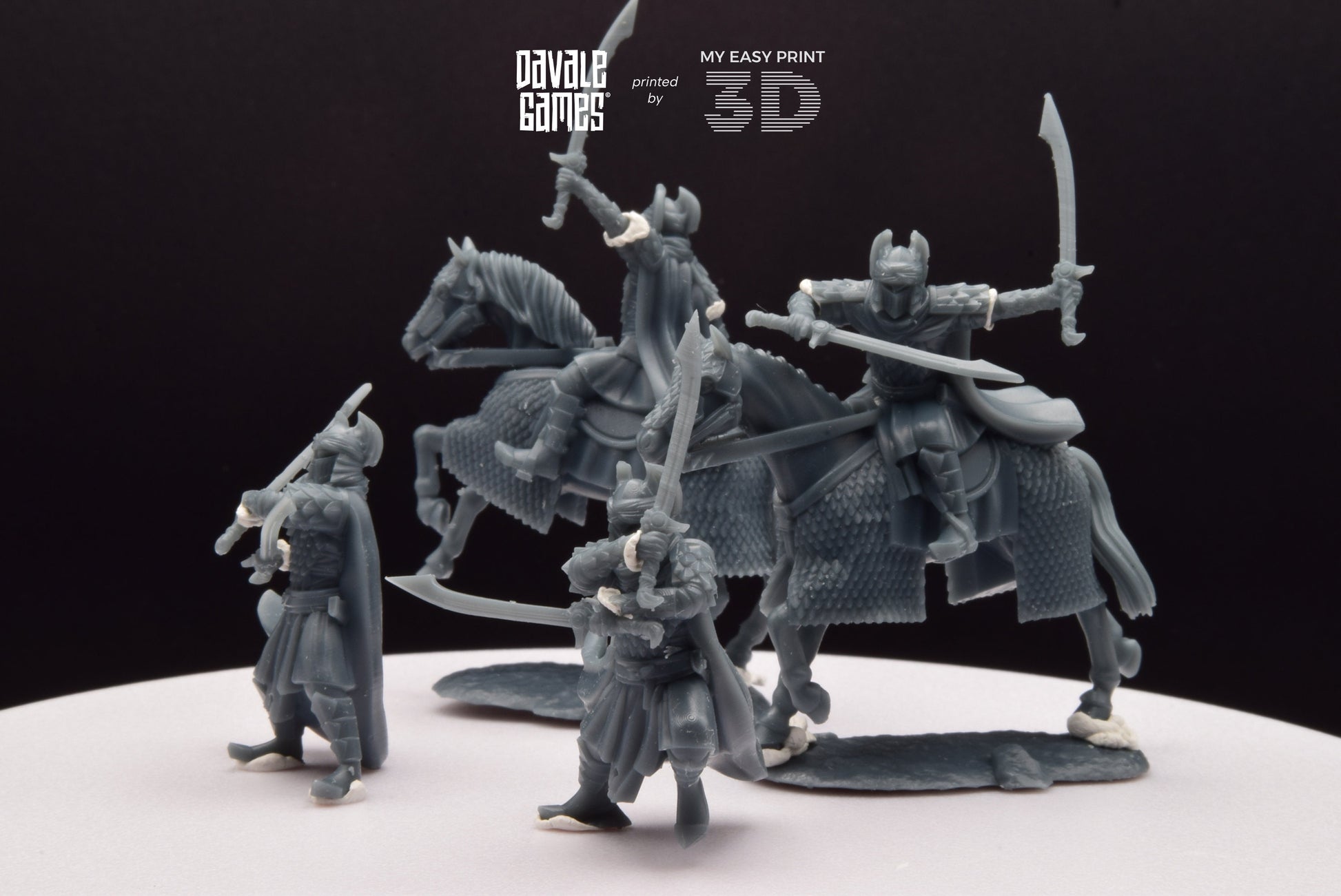 Dragon Army Dragon Guards Mounted and Foot - Davale Games - 3D Printed with high quality resin for LOTR/D&D games