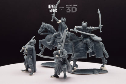 Dragon Army Dragon Guards Mounted and Foot - Davale Games - 3D Printed with high quality resin for LOTR/D&D games