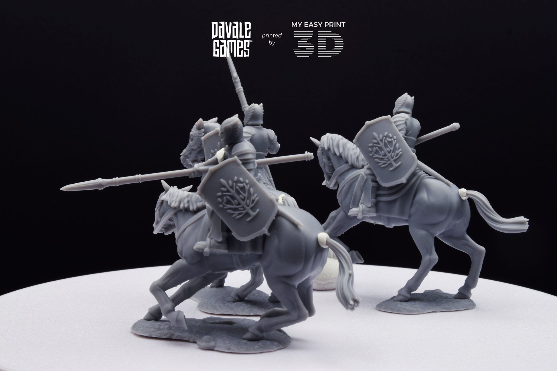 Grey Castle Knights - Davale Games - 3D Printed with high quality resin for LOTR/D&D games
