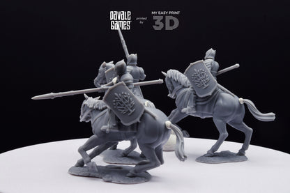 Grey Castle Knights - Davale Games - 3D Printed with high quality resin for LOTR/D&D games