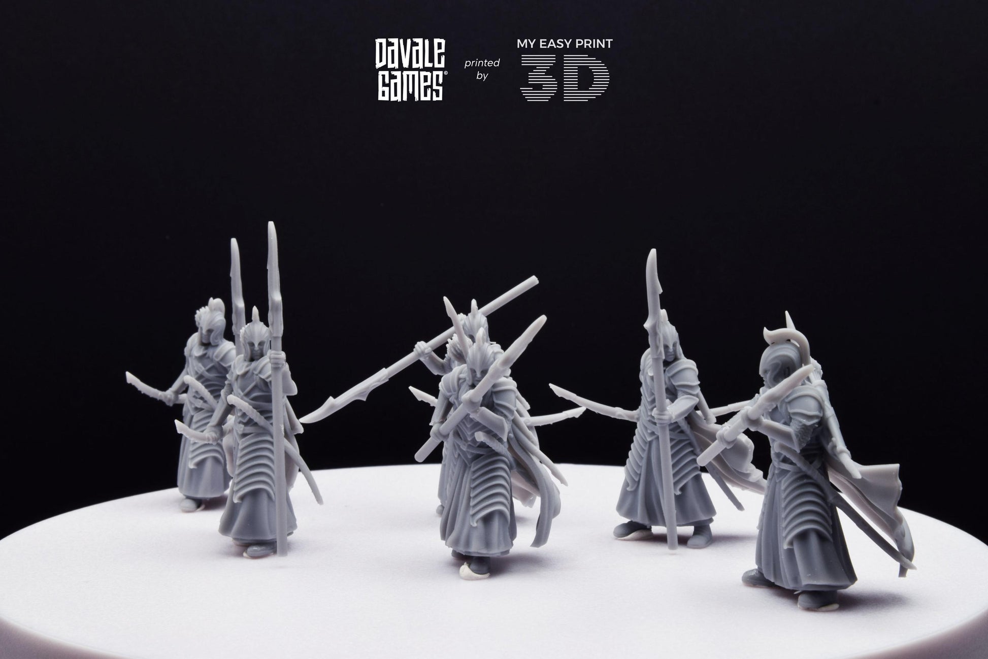 Bloody Elves Warriors with Bow and Spear - Davale Games - 3D Printed with high quality resin for LOTR/D&D games