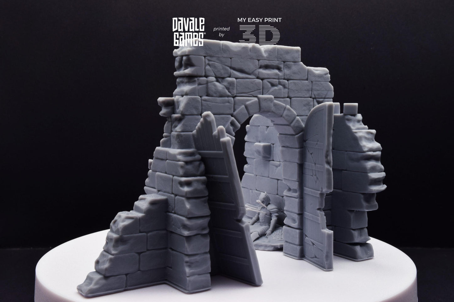 Grey Castle Scenery with Casualties [Ver.1 + Ver.2] - Davale Games - 3D Printed with high quality resin for LOTR/D&D games