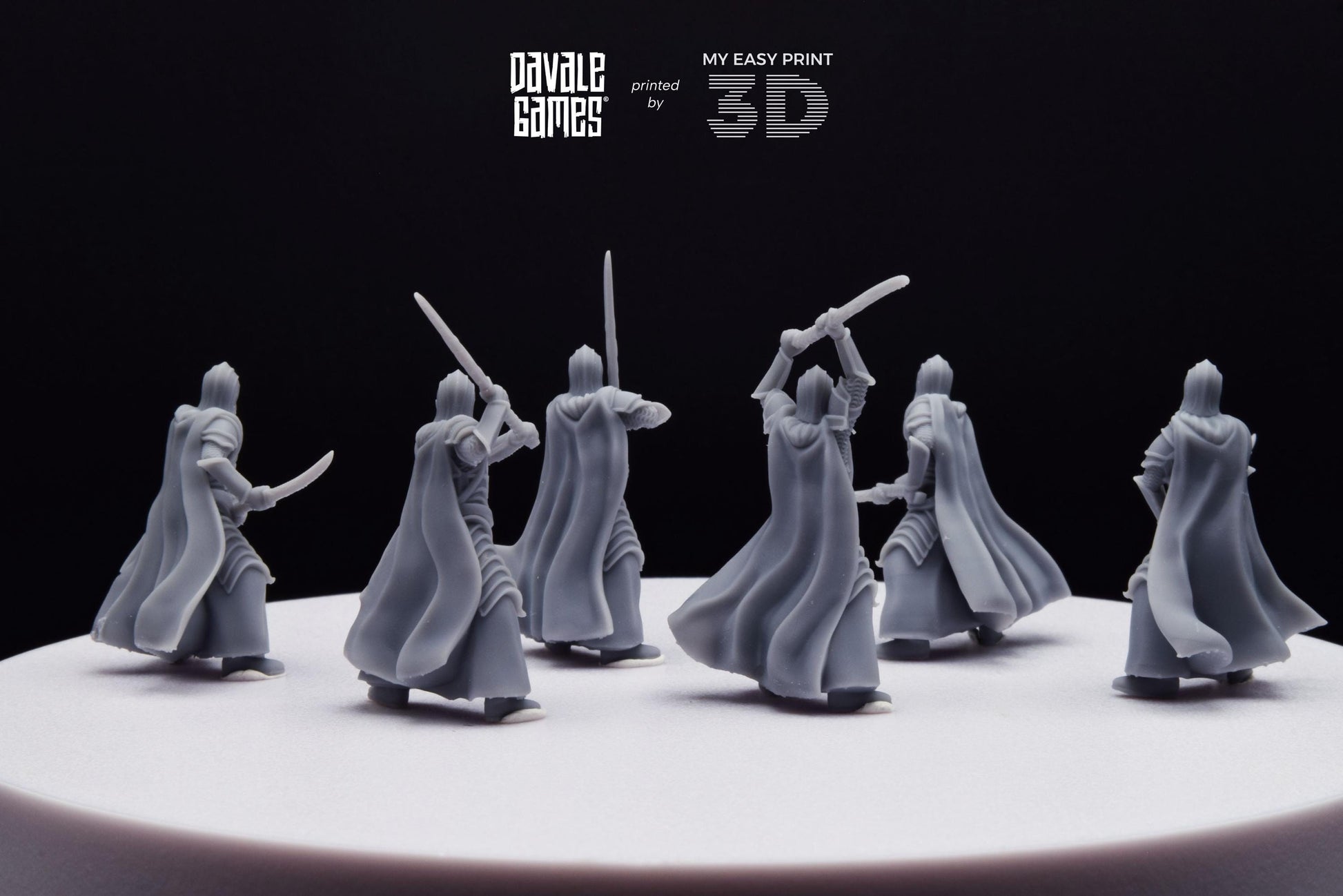Bloody Warrior Elves Swordmen (Crests included) - Davale Games - 3D Printed with high quality resin for LOTR/D&D games