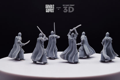 Bloody Warrior Elves Swordmen (Crests included) - Davale Games - 3D Printed with high quality resin for LOTR/D&D games