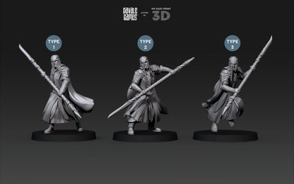 Armoured Wood Elf with Spear - Davale Games - 3D Printed with high quality resin for LOTR/D&D games