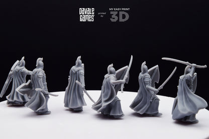Bloody Elf with Sword and Shield - Davale Games - 3D Printed with high quality resin for LOTR/D&D games