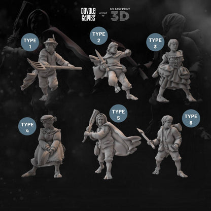 Halfmen - Davale Games - 3D Printed with high quality resin for LOTR/D&D games