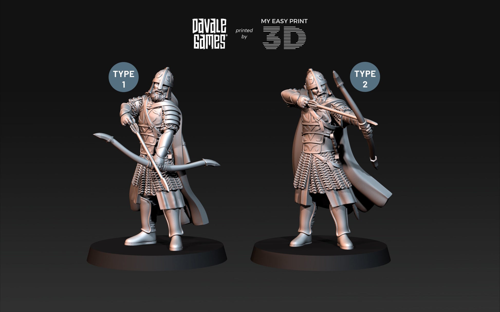 West Humans Outriders - Foot and Mounted - Davale Games - 3D Printed with high quality resin for LOTR/D&D games