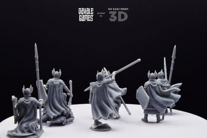 Guards of the Grey Tree - Foot - Grey Castle - Davale Games - 3D Printed with high quality resin for LOTR/D&D games