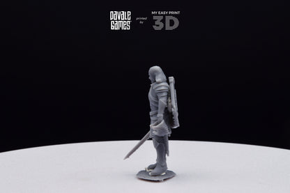 Veteran Grey Castle Captain [Ver. 1] - Davale Games - 3D Printed with high quality resin for LOTR/D&D games