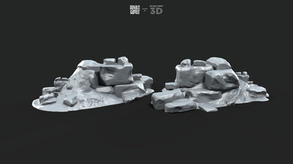 Scenery Elements - Rocks and Baskets - Davale Games - 3D Printed with high quality resin for LOTR/D&D games
