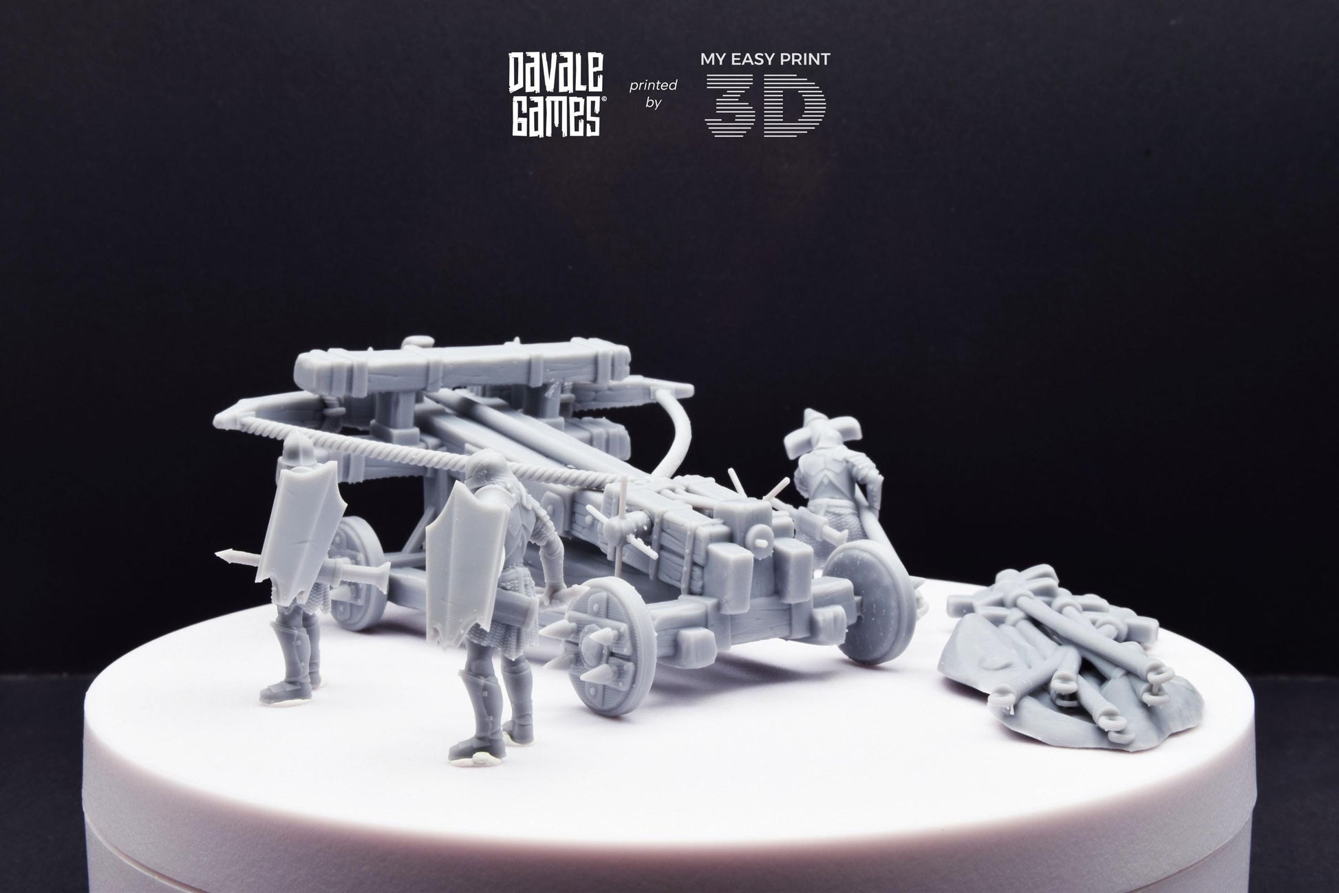 Blood-Handed Balista With Three Orcs - Davale Games - 3D Printed with high quality resin for LOTR/D&D games