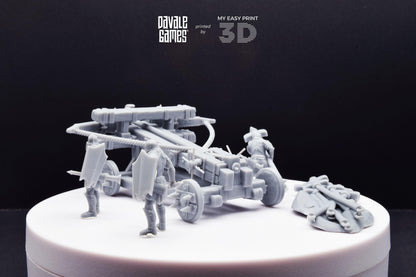 Blood-Handed Balista With Three Orcs - Davale Games - 3D Printed with high quality resin for LOTR/D&D games