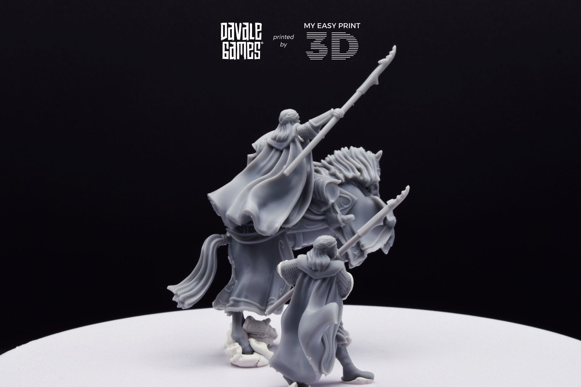 Bloody Elf King - Foot and Mounted - Davale Games - 3D Printed with high quality resin for LOTR/D&D games