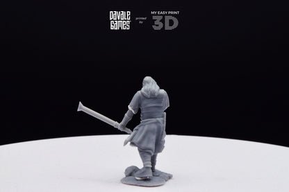Outrider blood handed captain with two swords - Davale Games - 3D Printed with high quality resin for LOTR/D&D games