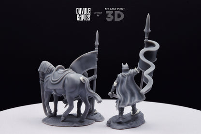 High Human Banner - Foot and Mounted - Davale Games - 3D Printed with high quality resin for LOTR/D&D games