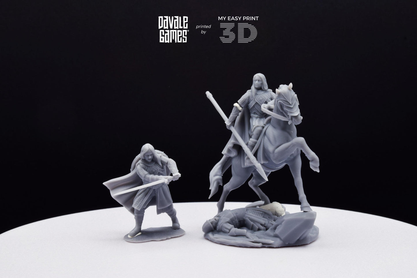 West Humans Lady of the Horses - Foot and Mounted - Davale Games - 3D Printed with high quality resin for LOTR/D&D games