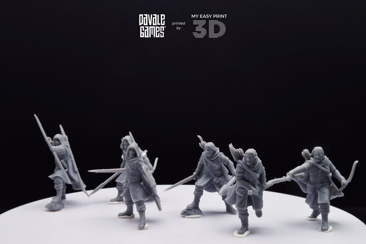 Human North Riders on Foot - Davale Games - 3D Printed with high quality resin for LOTR/D&D games