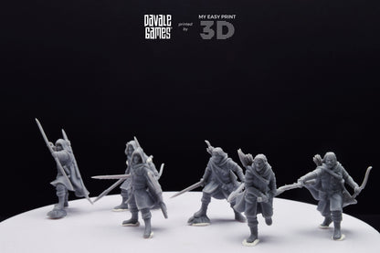 Human North Riders on Foot - Davale Games - 3D Printed with high quality resin for LOTR/D&D games