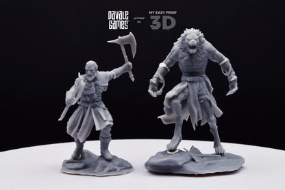 Ragnar, Halfwolf - Human and Wolf form (ODIN) - Davale Games - Mythological games - 3D Printed with high quality resin