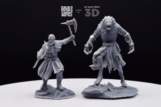 Ragnar, Halfwolf - Human and Wolf form (ODIN) - Davale Games - Mythological games - 3D Printed with high quality resin