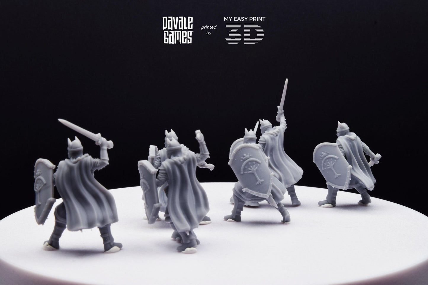 High Human Warrior with Sword and Shield - Davale Games - 3D Printed with high quality resin for LOTR/D&D games