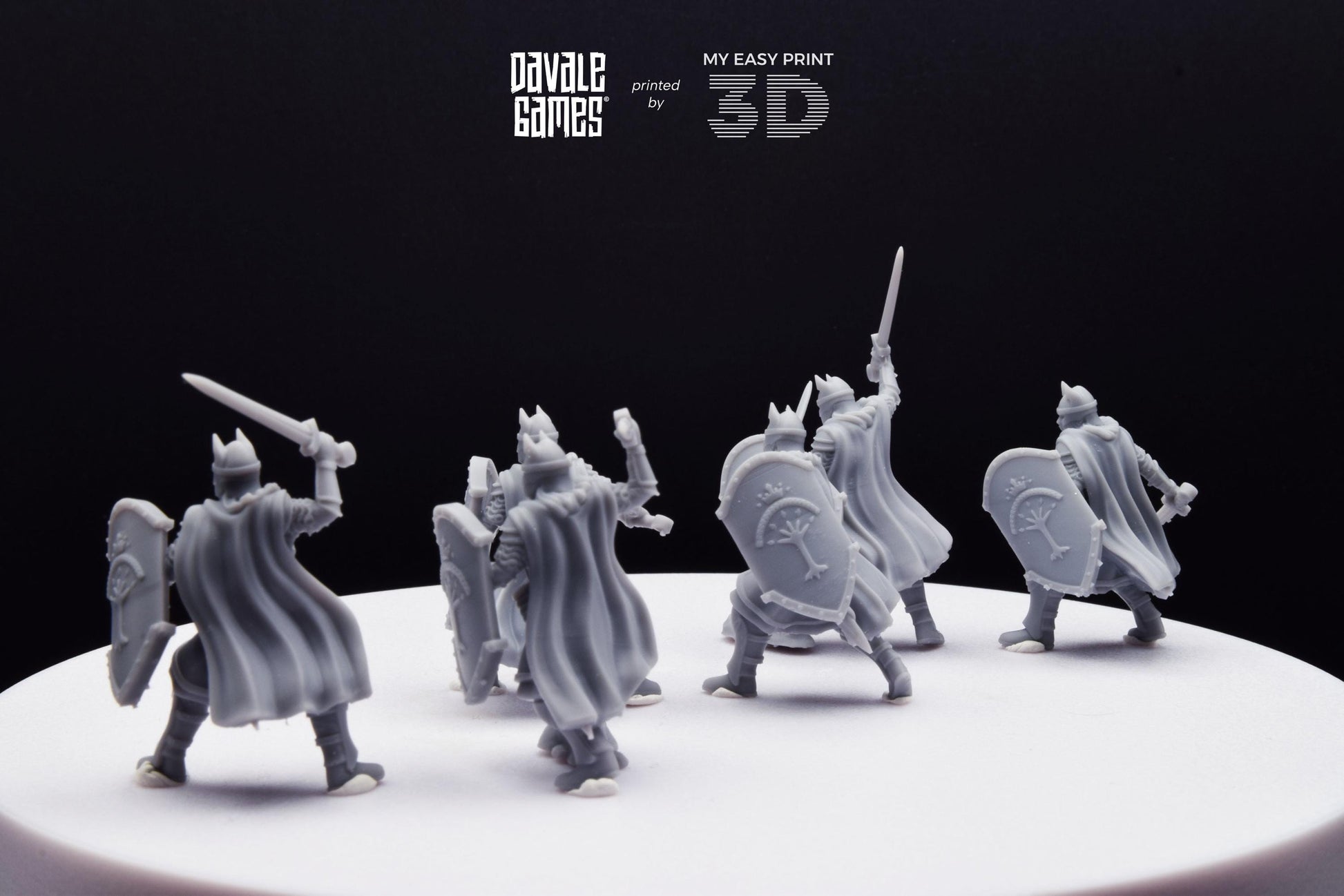 High Human Warrior with Sword and Shield - Davale Games - 3D Printed with high quality resin for LOTR/D&D games
